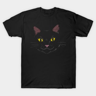 Black Cat face T-Shirt